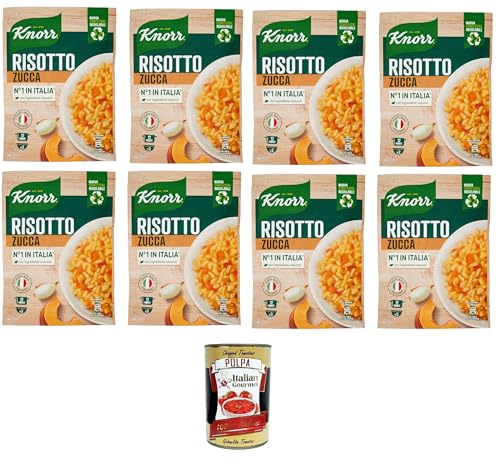 Knorr Risotto mit Kürbis, Fertigrisotto mit natürlichen Zutaten, 100% italienischem Reis und Chicci al Dente, zubereitet im Topf oder in der Mikrowelle, 8x175 g+ Italian Gourmet polpa 400g Knorr Risotto mit Kürbis, Fertigrisotto mit natürlichen Zutaten, 100% italienischem Reis und Chicci al Dente, zubereitet im Topf oder in der Mikrowelle, 8x175 g+ Italian Gourmet polpa 400g von Italian Gourmet E.R.
