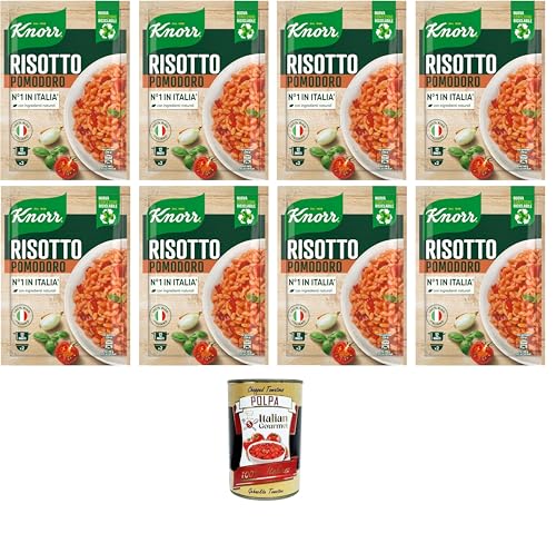 Knorr Tomatenrisotto, Fertigrisotto mit natürlichen Zutaten, 100% italienischem Reis und Chicci al Dente, zubereitet im Topf oder in der Mikrowelle, 8x 175 g+ Italian Gourmet polpa 400g Knorr Tomatenrisotto, Fertigrisotto mit natürlichen Zutaten, 100% italienischem Reis und Chicci al Dente, zubereitet im Topf oder in der Mikrowelle, 8x 175 g+ Italian Gourmet polpa 400g von Italian Gourmet E.R.