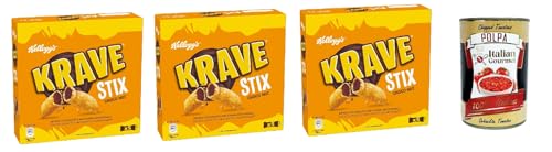 Krave Stix Choco Nut, Snacks für Schokolade und Haselnussnuss, 3x 103g + Italian Gourmet polpa 400g Krave Stix Choco Nut, Snacks für Schokolade und Haselnussnuss, 3x 103g + Italian Gourmet polpa 400g von Italian Gourmet E.R.