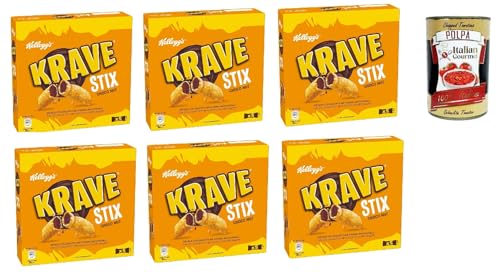 Krave Stix Choco Nut, Snacks für Schokolade und Haselnussnuss, 6x 103g + Italian Gourmet polpa 400g Krave Stix Choco Nut, Snacks für Schokolade und Haselnussnuss, 6x 103g + Italian Gourmet polpa 400g von Italian Gourmet E.R.
