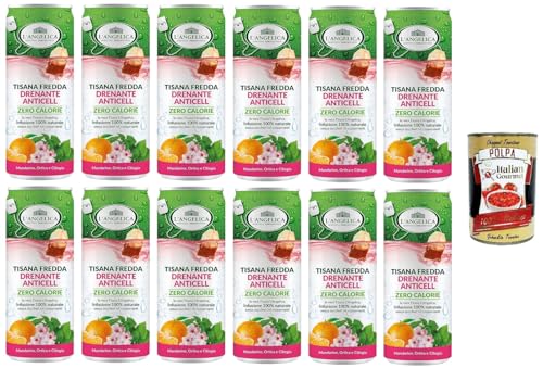 L'Angelica, Kalt entwässernder Anti-Cellulite-Kräutertee, Kräutertee mit weißem Hibiskus, Kirsche, Steinklee, Brennnessel und Orthosiphon, zuckerfrei, 12 Dosen+ Italian Gourmet polpa 400g L'Angelica, Kalt entwässernder Anti-Cellulite-Kräutertee, Kräutertee mit weißem Hibiskus, Kirsche, Steinklee, Brennnessel und Orthosiphon, zuckerfrei, 12 Dosen+ Italian Gourmet polpa 400g von Italian Gourmet E.R.