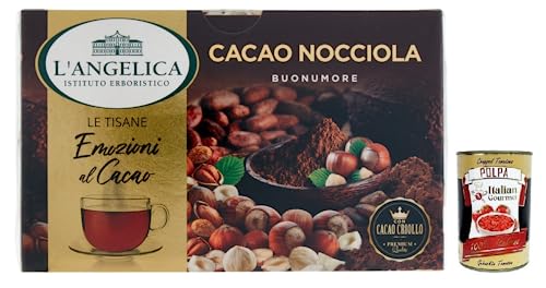 L' Angelica Tisana Cacao e Nocciola,Kräutertee mit Kakao und Haselnuss,Packung mit 15 Filtern + Italian Gourmet Polpa di Pomodoro 400g Dose von Italian Gourmet E.R.