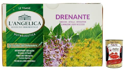 L' Angelica Tisana Drenante,Heiße Kräutertees,Zur Beseitigung überschüssiger Flüssigkeiten,Packung mit 20 Filtern + Italian Gourmet Polpa di Pomodoro 400g Dose L' Angelica Tisana Drenante,Heiße Kräutertees,Zur Beseitigung überschüssiger Flüssigkeiten,Packung mit 20 Filtern + Italian Gourmet Polpa di Pomodoro 400g Dose von Italian Gourmet E.R.