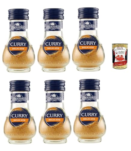 La Drogheria Curry Delicato, Gewürzmischung mit kräftigem Geschmack, für traditionelle orientalische Gerichte, 6x 30g + Italian Gourmet polpa 400g La Drogheria Curry Delicato, Gewürzmischung mit kräftigem Geschmack, für traditionelle orientalische Gerichte, 6x 30g + Italian Gourmet polpa 400g von Italian Gourmet E.R.