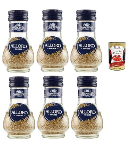La Drogheria Foglio di Alloro, Macinate, Gemahlenes Lorbeerblatt, Ideal zum Marinieren von Fleisch und Spiel, Gewürzen geschmort und geröstet, Hülsenfischsuppen 6x 18 g + Italian Gourmet polpa 400g La Drogheria Foglio di Alloro, Macinate, Gemahlenes Lorbeerblatt, Ideal zum Marinieren von Fleisch und Spiel, Gewürzen geschmort und geröstet, Hülsenfischsuppen 6x 18 g + Italian Gourmet polpa 400g von Italian Gourmet E.R.
