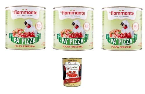 La Fiammante Polpa finissima, pomodoro in pezzi Sehr feines Fruchtfleisch, Tomatenstücke 3x 2.5kg+ Italian Gourmet Polpa 400g von Italian Gourmet E.R.