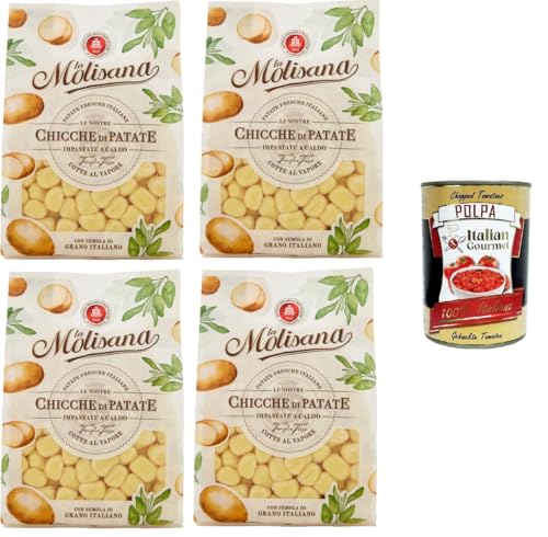 La Molisana, Chicche di Patate,frische Kartoffelchips mit italienischem Weizengrieß – heiß geknetet und gedämpft 4x500gr + Italian Gourmet polpa 400g La Molisana, Chicche di Patate,frische Kartoffelchips mit italienischem Weizengrieß – heiß geknetet und gedämpft 4x500gr + Italian Gourmet polpa 400g von Italian Gourmet E.R.