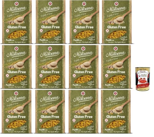 La Molisana, Fusilli n. 28 Senza Glutine, Nudeln Gluten -freie Pasta und Bronzezeichnung mit Vollreis, Mais und Quinoa, Kochzeit 10 Minuten, 12x 400 g + Italian Gourmet polpa 400g La Molisana, Fusilli n. 28 Senza Glutine, Nudeln Gluten -freie Pasta und Bronzezeichnung mit Vollreis, Mais und Quinoa, Kochzeit 10 Minuten, 12x 400 g + Italian Gourmet polpa 400g von Italian Gourmet E.R.