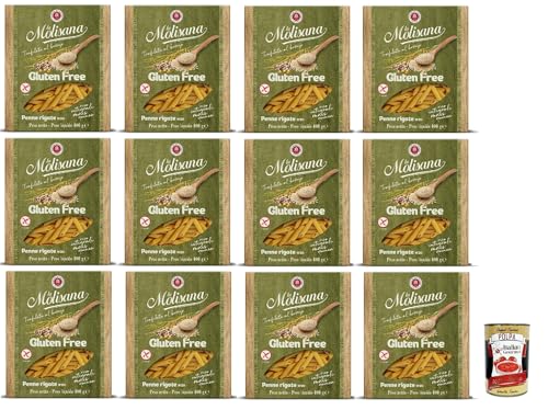 La Molisana, Penne Rigate n. 20 Senza Glutine, Nudeln Gluten -freie Pasta und Bronzezeichnung mit Vollreis, Mais und Quinoa, Kochzeit 10 Minuten, 12x 400 g + Italian Gourmet polpa 400g La Molisana, Penne Rigate n. 20 Senza Glutine, Nudeln Gluten -freie Pasta und Bronzezeichnung mit Vollreis, Mais und Quinoa, Kochzeit 10 Minuten, 12x 400 g + Italian Gourmet polpa 400g von Italian Gourmet E.R.