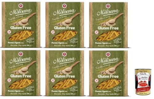 La Molisana, Penne Rigate n. 20 Senza Glutine, Nudeln Gluten -freie Pasta und Bronzezeichnung mit Vollreis, Mais und Quinoa, Kochzeit 10 Minuten, 6x 400 g + Italian Gourmet polpa 400g La Molisana, Penne Rigate n. 20 Senza Glutine, Nudeln Gluten -freie Pasta und Bronzezeichnung mit Vollreis, Mais und Quinoa, Kochzeit 10 Minuten, 6x 400 g + Italian Gourmet polpa 400g von Italian Gourmet E.R.