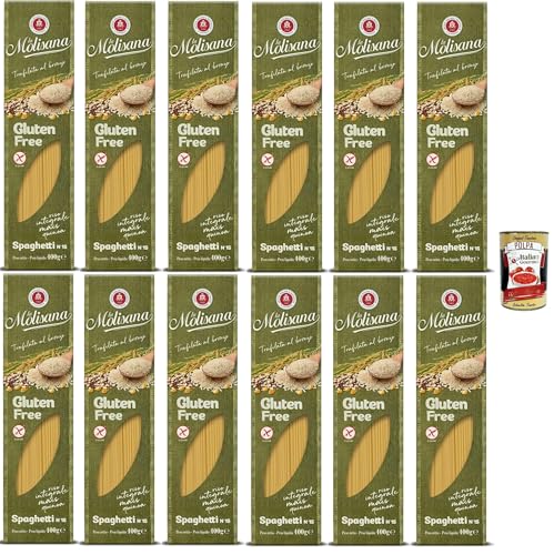 La Molisana, Spaghetti N.15 Senza Nudeln Glutine, Gluten -freie Pasta und Bronzezeichnung mit Vollreis, Mais und Quinoa, Kochzeit 10 Minuten, 12x 400 g + Italian Gourmet polpa 400g La Molisana, Spaghetti N.15 Senza Nudeln Glutine, Gluten -freie Pasta und Bronzezeichnung mit Vollreis, Mais und Quinoa, Kochzeit 10 Minuten, 12x 400 g + Italian Gourmet polpa 400g von Italian Gourmet E.R.