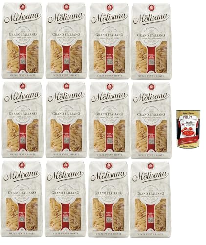 La Molisana Mezze Penne Rigate N°19, Pasta Lenta Lavorazione Teigwaren aus Hartweizengrieß Bronze-Zeichnung 12x 500g + Italian Gourmet polpa 400g La Molisana Mezze Penne Rigate N°19, Pasta Lenta Lavorazione Teigwaren aus Hartweizengrieß Bronze-Zeichnung 12x 500g + Italian Gourmet polpa 400g von Italian Gourmet E.R.