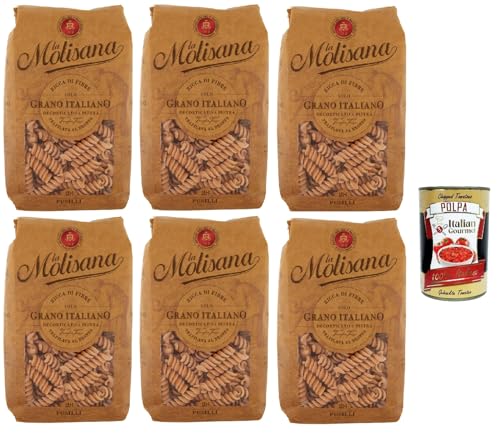 La Molisana Pasta Integrale Fusilli n°28 Vollkornnudeln Vollkornpasta,100% italienischer Weizen,Bronzepaste 6x 500g Packung + Italian Gourmet Polpa 400g La Molisana Pasta Integrale Fusilli n°28 Vollkornnudeln Vollkornpasta,100% italienischer Weizen,Bronzepaste 6x 500g Packung + Italian Gourmet Polpa 400g von Italian Gourmet E.R.