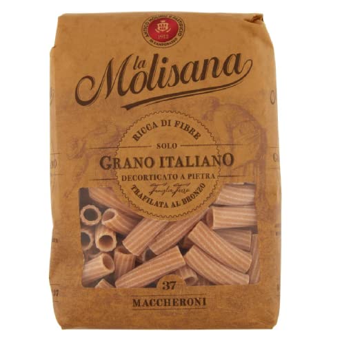 La Molisana Pasta Integrale Maccheroni n°37 Vollkornnudeln Vollkornpasta,100% italienischer Weizen,Bronzepaste 500g Packung + Italian Gourmet Polpa di Pomodoro 400g Dose von Italian Gourmet E.R.