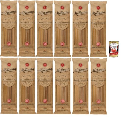 La Molisana Pasta Integrale Spaghetti quadrati n°1, Vollkornnudeln Vollkornpasta,100% italienischer Weizen,Bronzepaste 12x 500g Packung + Italian Gourmet polpa 400g La Molisana Pasta Integrale Spaghetti quadrati n°1, Vollkornnudeln Vollkornpasta,100% italienischer Weizen,Bronzepaste 12x 500g Packung + Italian Gourmet polpa 400g von Italian Gourmet E.R.
