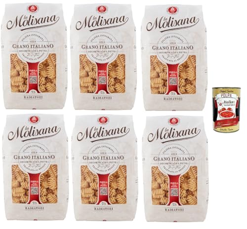 La Molisana Radiatori N°73, Pasta Lenta Lavorazione Teigwaren aus Hartweizengrieß Bronze-Zeichnung 6x 500g + Italian Gourmet polpa 400g La Molisana Radiatori N°73, Pasta Lenta Lavorazione Teigwaren aus Hartweizengrieß Bronze-Zeichnung 6x 500g + Italian Gourmet polpa 400g von Italian Gourmet E.R.