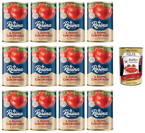 La Rosina Doppio Concentrato Di Pomodoro,Doppeltes Tomatenkonzentrat,100% Italienische Tomaten,12x 400g + Italian Gourmet polpa 400g La Rosina Doppio Concentrato Di Pomodoro,Doppeltes Tomatenkonzentrat,100% Italienische Tomaten,12x 400g + Italian Gourmet polpa 400g von Italian Gourmet E.R.