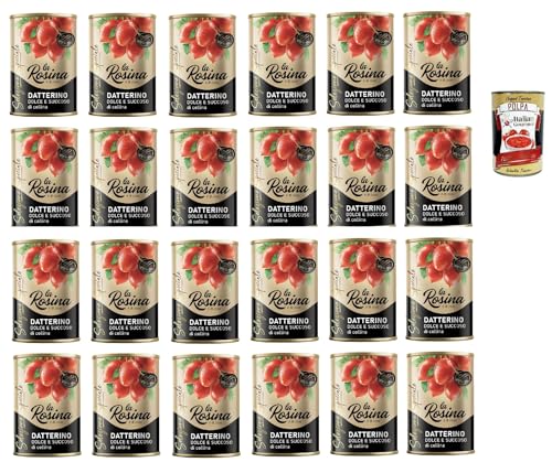 La Rosina Pomodorino Datterino-Tomate, Italienische Tomaten, 24x 400g Dose + Italian Gourmet polpa 400g La Rosina Pomodorino Datterino-Tomate, Italienische Tomaten, 24x 400g Dose + Italian Gourmet polpa 400g von Italian Gourmet E.R.