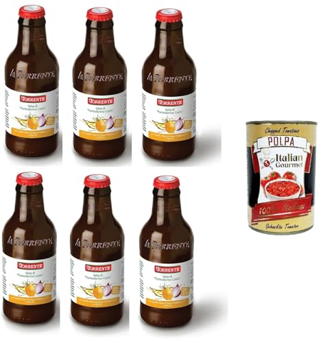 La Torrente Salsa di Pomodorino Giallo con cipolla di Tropea IGP Gelbe Tomatensauce von La Torrente mit Tropea-Zwiebeln IGP 6x 330gr + Italian Gourmet polpa 400g La Torrente Salsa di Pomodorino Giallo con cipolla di Tropea IGP Gelbe Tomatensauce von La Torrente mit Tropea-Zwiebeln IGP 6x 330gr + Italian Gourmet polpa 400g von Italian Gourmet E.R.