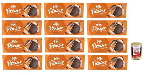 Lago , Plaisir Rondò Cocco 12x 98g, Köstliche Kokoskekse, überzogen mit dunkler Schokolade und gefüllt mit einer Streuselwaffel und Kokoscreme + Italian Gourmet polpa 400g Lago , Plaisir Rondò Cocco 12x 98g, Köstliche Kokoskekse, überzogen mit dunkler Schokolade und gefüllt mit einer Streuselwaffel und Kokoscreme + Italian Gourmet polpa 400g von Italian Gourmet E.R.