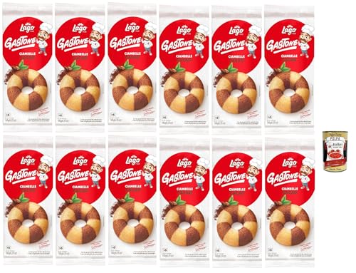 Lago 1968, Le Merende di Ciambelle al Cacao 12x 180g, Kakao-Donuts, Einzeln verpackte, weiche Snacks, ohne Palmöl + Italian Gourmet polpa 400g Lago 1968, Le Merende di Ciambelle al Cacao 12x 180g, Kakao-Donuts, Einzeln verpackte, weiche Snacks, ohne Palmöl + Italian Gourmet polpa 400g von Italian Gourmet E.R.