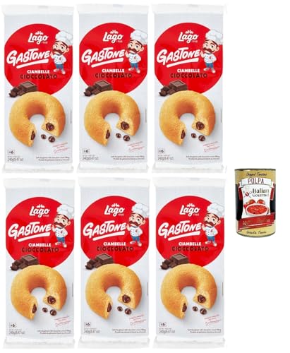 Lago 1968, Le Merende di Ciambelle al cioccolato 6x 240g, Donuts mit Schokolade, Einzeln verpackte, weiche Snacks, ohne Palmöl + Italian Gourmet polpa 400g Lago 1968, Le Merende di Ciambelle al cioccolato 6x 240g, Donuts mit Schokolade, Einzeln verpackte, weiche Snacks, ohne Palmöl + Italian Gourmet polpa 400g von Italian Gourmet E.R.