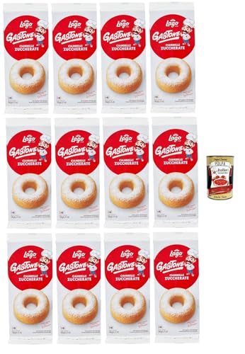 Lago 1968, Le Merende di Ciambelle zuccherate 12x 180g, Donuts mit Zucker, Einzeln verpackte, weiche Snacks, ohne Palmöl + Italian Gourmet polpa 400g Lago 1968, Le Merende di Ciambelle zuccherate 12x 180g, Donuts mit Zucker, Einzeln verpackte, weiche Snacks, ohne Palmöl + Italian Gourmet polpa 400g von Italian Gourmet E.R.