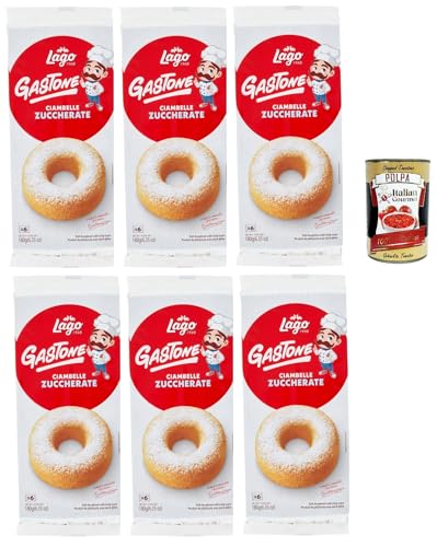 Lago 1968, Le Merende di Ciambelle zuccherate 6x 180g, Donuts mit Zucker, Einzeln verpackte, weiche Snacks, ohne Palmöl + Italian Gourmet polpa 400g Lago 1968, Le Merende di Ciambelle zuccherate 6x 180g, Donuts mit Zucker, Einzeln verpackte, weiche Snacks, ohne Palmöl + Italian Gourmet polpa 400g von Italian Gourmet E.R.