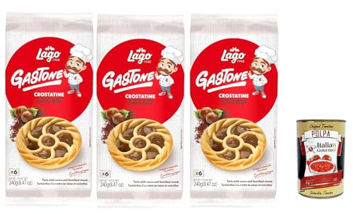 Lago 1968, Le Merende di Gastone Crostatine al cioccolato, Schokoladentörtchen kuchen, einzeln verpackt, Schokolade creme, Kindersnack ohne Palmöl 3x 240g + Italian Gourmet polpa 400g Lago 1968, Le Merende di Gastone Crostatine al cioccolato, Schokoladentörtchen kuchen, einzeln verpackt, Schokolade creme, Kindersnack ohne Palmöl 3x 240g + Italian Gourmet polpa 400g von Italian Gourmet E.R.