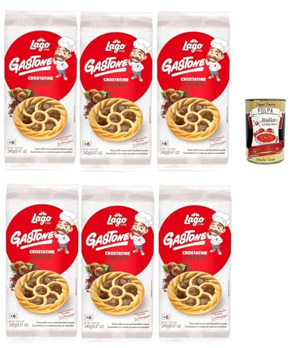 Lago 1968, Le Merende di Gastone Crostatine al cioccolato, Schokoladentörtchen kuchen, einzeln verpackt, Schokolade creme, Kindersnack ohne Palmöl 6x 240g + Italian Gourmet polpa 400g Lago 1968, Le Merende di Gastone Crostatine al cioccolato, Schokoladentörtchen kuchen, einzeln verpackt, Schokolade creme, Kindersnack ohne Palmöl 6x 240g + Italian Gourmet polpa 400g von Italian Gourmet E.R.