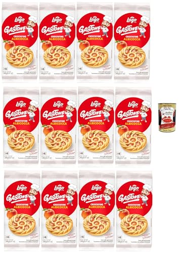 Lago 1968, Le Merende di Gastone Crostatine all'Albicocca, Aprikosentörtchen kuchen, einzeln verpackt, Aprikosenmarmelade, Kindersnack ohne Palmöl 12x 240g + Italian Gourmet polpa 400g Lago 1968, Le Merende di Gastone Crostatine all'Albicocca, Aprikosentörtchen kuchen, einzeln verpackt, Aprikosenmarmelade, Kindersnack ohne Palmöl 12x 240g + Italian Gourmet polpa 400g von Italian Gourmet E.R.
