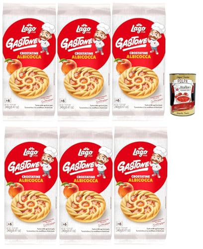 Lago 1968, Le Merende di Gastone Crostatine all'Albicocca, Aprikosentörtchen kuchen, einzeln verpackt, Aprikosenmarmelade, Kindersnack ohne Palmöl 6x 240g + Italian Gourmet polpa 400g Lago 1968, Le Merende di Gastone Crostatine all'Albicocca, Aprikosentörtchen kuchen, einzeln verpackt, Aprikosenmarmelade, Kindersnack ohne Palmöl 6x 240g + Italian Gourmet polpa 400g von Italian Gourmet E.R.