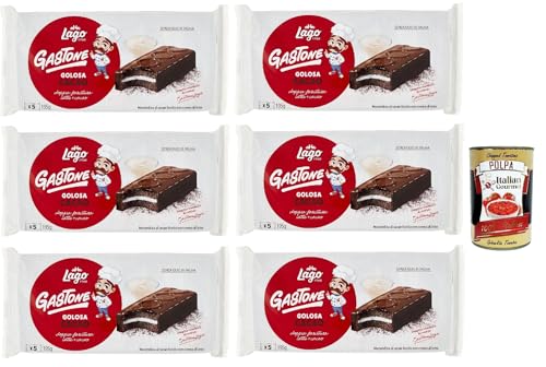 Lago 1968, Le Merende di Gastone Golosa al Cacao, Kuchen Snacks mit Milchcreme und Kakaoabdeckung 6x 195g, natürlich ohne Palmöl lassen + Italian Gourmet polpa 400g Lago 1968, Le Merende di Gastone Golosa al Cacao, Kuchen Snacks mit Milchcreme und Kakaoabdeckung 6x 195g, natürlich ohne Palmöl lassen + Italian Gourmet polpa 400g von Italian Gourmet E.R.