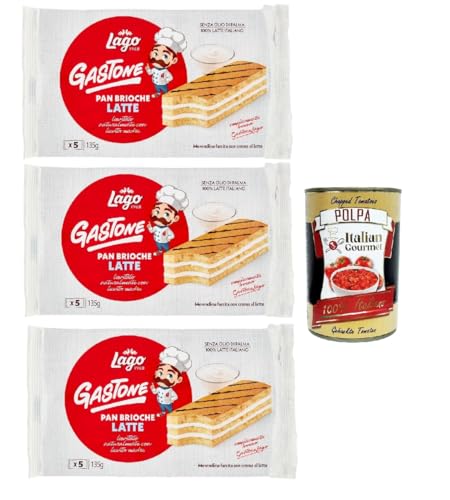 Lago 1968, Le Merende di Gastone Pan Brioche al Latte 3x 135 g, Kuchen Snacks mit natürlichem Sauerteigmilchcreme, ohne Palmöl + Italian Gourmet polpa 400g Lago 1968, Le Merende di Gastone Pan Brioche al Latte 3x 135 g, Kuchen Snacks mit natürlichem Sauerteigmilchcreme, ohne Palmöl + Italian Gourmet polpa 400g von Italian Gourmet E.R.