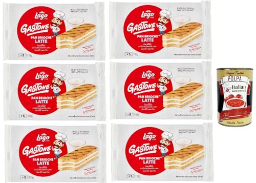 Lago 1968, Le Merende di Gastone Pan Brioche al Latte 6x 135 g, Kuchen Snacks mit natürlichem Sauerteigmilchcreme, ohne Palmöl + Italian Gourmet polpa 400g Lago 1968, Le Merende di Gastone Pan Brioche al Latte 6x 135 g, Kuchen Snacks mit natürlichem Sauerteigmilchcreme, ohne Palmöl + Italian Gourmet polpa 400g von Italian Gourmet E.R.