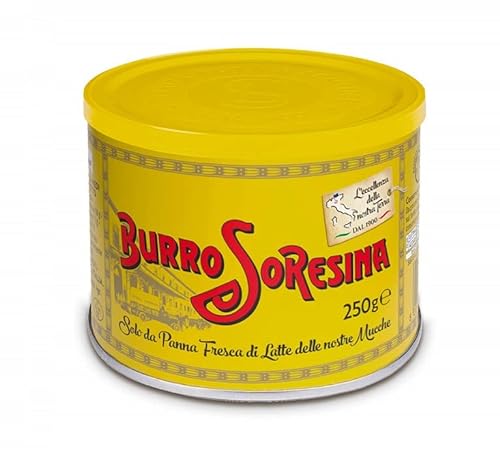 Latteria Soresina Burro Butter, die nur aus frischer Milchcreme hergestellt wird Italienische Exzellenz Dose mit 250g von Italian Gourmet E.R.