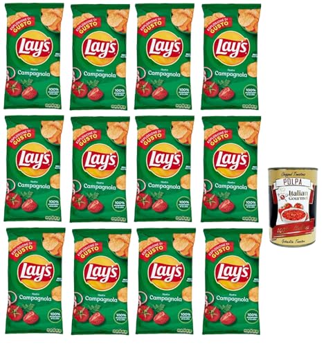 Lay's Campagnola Chips Patatine Kartoffelchips gesalzen 12x 133g Kartoffel chips mit dem Geschmack von Gewürzen und Gemüse + Italian Gourmet Polpa 400g Lay's Campagnola Chips Patatine Kartoffelchips gesalzen 12x 133g Kartoffel chips mit dem Geschmack von Gewürzen und Gemüse + Italian Gourmet Polpa 400g von Italian Gourmet E.R.