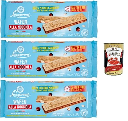 Lazzaroni Wafer alla Nocciola Senza Glutine Glutenfreie Haselnusswaffeln 3x 175gr + Italian gourmet polpa 400g Lazzaroni Wafer alla Nocciola Senza Glutine Glutenfreie Haselnusswaffeln 3x 175gr + Italian gourmet polpa 400g von Italian Gourmet E.R.
