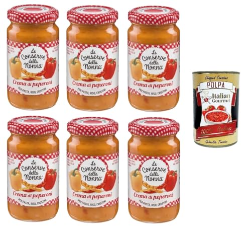 Le Conserve della Nonna- Crema di Peperoni Pfeffercreme für Nudeln, Reis und Croutons 6x 190gr + Italian Gourmet polpa 400g Le Conserve della Nonna- Crema di Peperoni Pfeffercreme für Nudeln, Reis und Croutons 6x 190gr + Italian Gourmet polpa 400g von Italian Gourmet E.R.