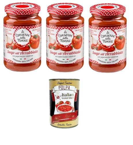 Le Conserve della Nonna- Sugo All'Arrabbiata Sauce 3x 190g + Italian Gourmet polpa 400g von Italian Gourmet E.R.