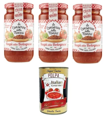 Le Conserve della Nonna- Sugo Ragù Alla Bolognese Sauce 3x 190g + Italian Gourmet polpa 400gr Le Conserve della Nonna- Sugo Ragù Alla Bolognese Sauce 3x 190g + Italian Gourmet polpa 400gr von Italian Gourmet E.R.