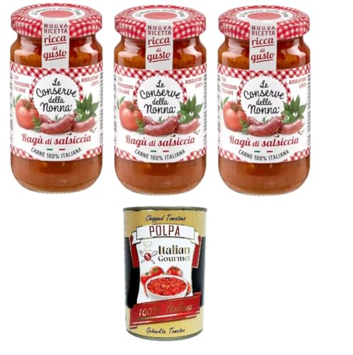 Le Conserve della Nonna- Sugo Ragù di Salsiccia Wurst-Ragù-Sauce 3x 190g + Italian Gourmet Polpa 400gr Le Conserve della Nonna- Sugo Ragù di Salsiccia Wurst-Ragù-Sauce 3x 190g + Italian Gourmet Polpa 400gr von Italian Gourmet E.R.