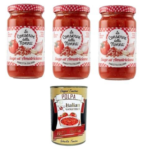 Le Conserve della Nonna- Sugo all'Amatriciana-Sauce 3x 190gr + Italian Gourmet polpa 400g Le Conserve della Nonna- Sugo all'Amatriciana-Sauce 3x 190gr + Italian Gourmet polpa 400g von Italian Gourmet E.R.