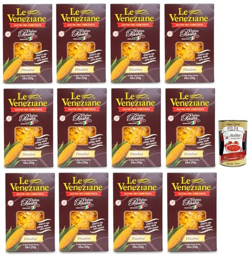 Le Veneziane Pasta di Mais Ditalini, senza glutine,100% italienische Maisnudeln, glutenfrei. gluten free 12x 250g + Italian Gourmet polpa 400g Le Veneziane Pasta di Mais Ditalini, senza glutine,100% italienische Maisnudeln, glutenfrei. gluten free 12x 250g + Italian Gourmet polpa 400g von Italian Gourmet E.R.
