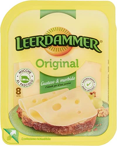 Leerdammer Original Geschnittener Käse Laktosefrei und für Vegetarier Geeignet Packung mit 160g Lecker und Weich von Italian Gourmet E.R.