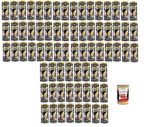 Lemon Soda Lemonsoda Dosen, italienisch trinken, lemonade soft drink, aus italienischen Zitronen, 72x 330ml mit Fruchtfleisch + Italian Gourmet polpa 400g Lemon Soda Lemonsoda Dosen, italienisch trinken, lemonade soft drink, aus italienischen Zitronen, 72x 330ml mit Fruchtfleisch + Italian Gourmet polpa 400g von Italian Gourmet E.R.
