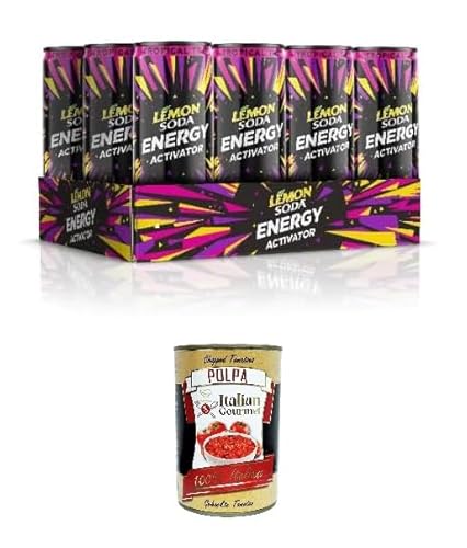 Lemonsoda Energy Activator - Tropical Trip, Energy Drink mit tropischem Fruchtgeschmack, 12 Dosen à 33 cl, mit einer Mischung aus Früchten, Vitaminen und Koffein+ Italian Gourmet polpa 400g Lemonsoda Energy Activator - Tropical Trip, Energy Drink mit tropischem Fruchtgeschmack, 12 Dosen à 33 cl, mit einer Mischung aus Früchten, Vitaminen und Koffein+ Italian Gourmet polpa 400g von Italian Gourmet E.R.