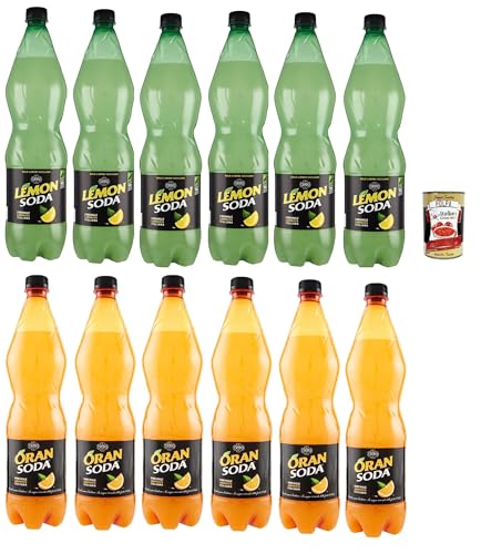 Lemonsoda und Oransoda Erfrischungsgetränk Zitrone und Orangen lemonade, lemon and orange flavoured italian soft drink, PET, 12x 1lt + Italian Gourmet polpa 400g Lemonsoda und Oransoda Erfrischungsgetränk Zitrone und Orangen lemonade, lemon and orange flavoured italian soft drink, PET, 12x 1lt + Italian Gourmet polpa 400g von Italian Gourmet E.R.
