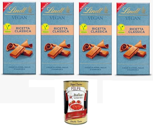 Vegane Schokolade Ricetta Classica, auf Haferbasis, Maissirup und Mandeln 4x 100gr + Italian Gourmet polpa 400g Vegane Schokolade Ricetta Classica, auf Haferbasis, Maissirup und Mandeln 4x 100gr + Italian Gourmet polpa 400g von Italian Gourmet E.R.
