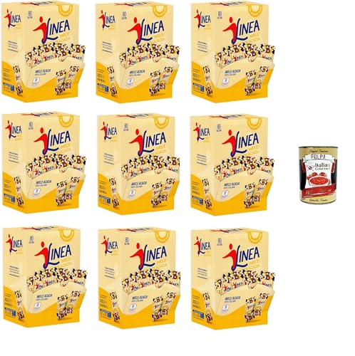 Linea Miele di Acacia Akazienhonig, 80 praktische Einzeldosisbeutel à 5 ​​g (Restaurant, Catering, Maxi-Format, Gewürze) 9x400 g+ Italian Gourmet polpa 400g von Italian Gourmet E.R.